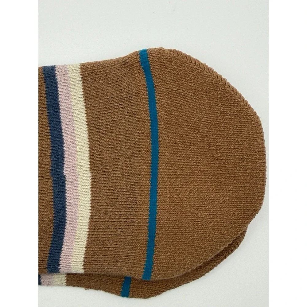Stance Strata Crew Socks Brown Striped Butter Blend A556D25SRA Large NWT